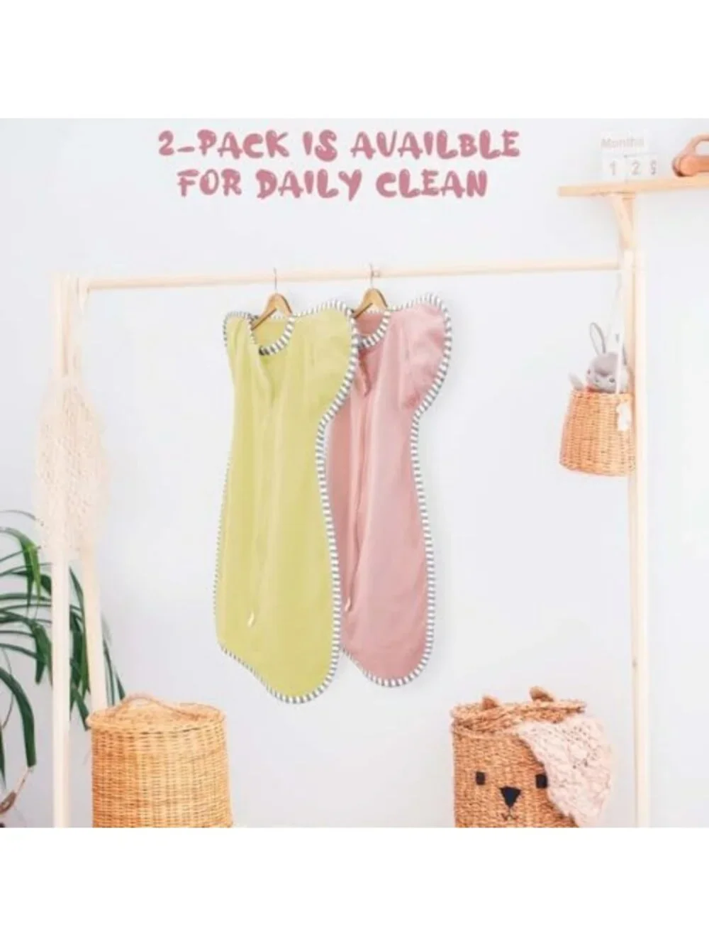 Cozy Newborn Sleep Sack Swaddle 0-3 Months, 2-Pack, 100% Cotton, 2-Way Zipper